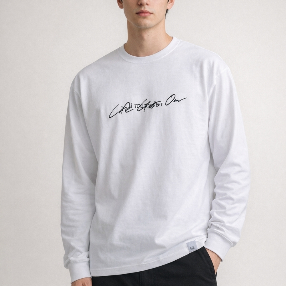 OFFICIAL BTS BE Life Goes On Handwriting Long Sleeve T-Shirt K-Pop Merch Large